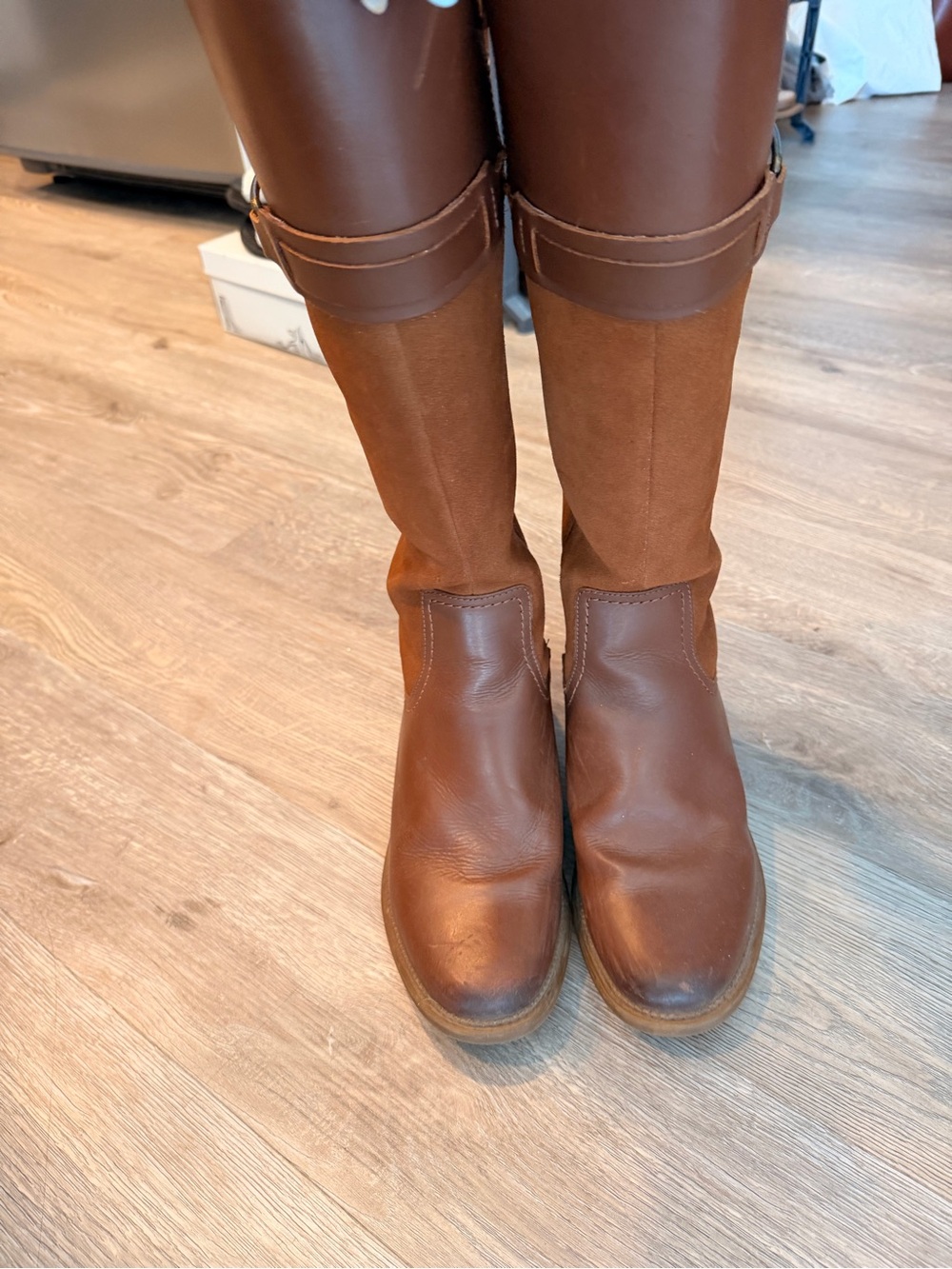 Clarks Brown Leather & Suede Tall Winter Boots